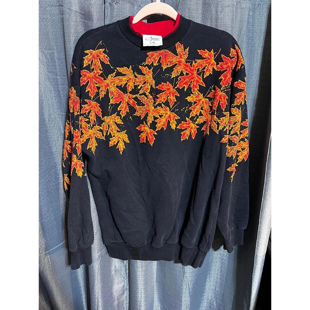 Vintage fall leaves sweatshirt made in the USA
